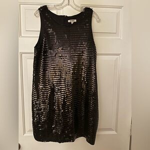 Black Sequin Shift Dress